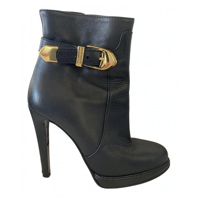 Pre-owned Moschino Cheap And Chic Leather Ankle Boots In Black