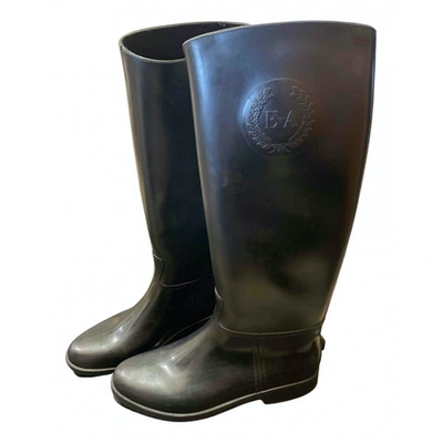 Pre-owned Emporio Armani Black Rubber Boots
