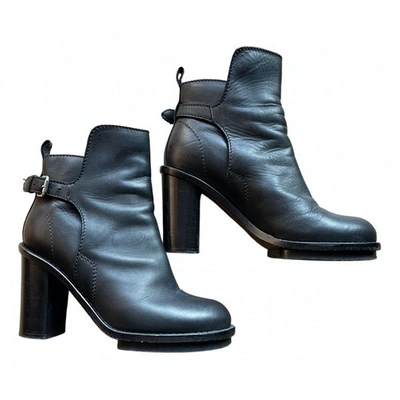 Pre-owned Acne Studios Leather Buckled Boots In Black