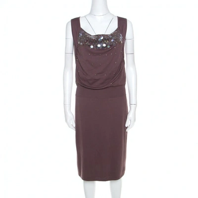 Pre-owned Escada Brown Silk Dress