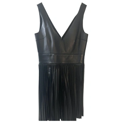 Pre-owned Dsquared2 Leather Mini Dress In Black