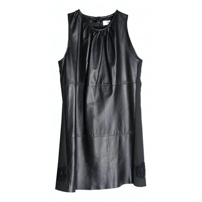 Pre-owned Blumarine Leather Mini Dress In Black