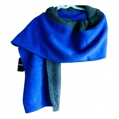 Pre-owned Emporio Armani Wool Scarf In Blue
