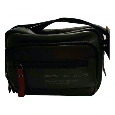 Pre-owned Piquadro Vegan Leather Bag In Green