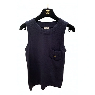 Pre-owned Chanel Cashmere Blouse In Navy