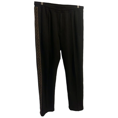 Pre-owned Fendi Trousers In Black