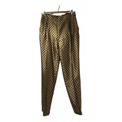 Pre-owned Paul & Joe Silk Trousers In Gold