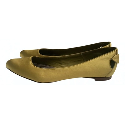 Pre-owned Reiss Cloth Flats In Gold