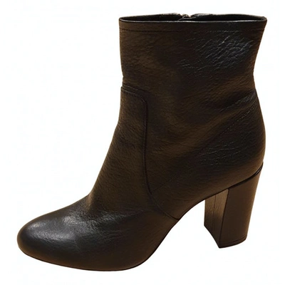 Pre-owned Santoni Leather Ankle Boots In Black