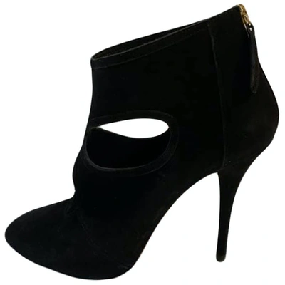 Pre-owned Aquazzura Sexy Thing Ankle Boots In Black