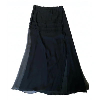 Pre-owned Iceberg Silk Maxi Skirt In Black