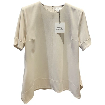Pre-owned Victoria Beckham White Polyester Top