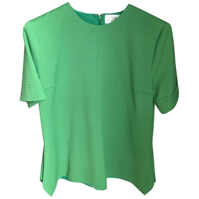 Pre-owned Victoria Beckham Green Polyester Top