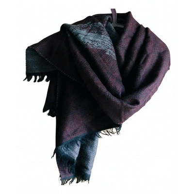 Pre-owned Emporio Armani Wool Scarf In Burgundy