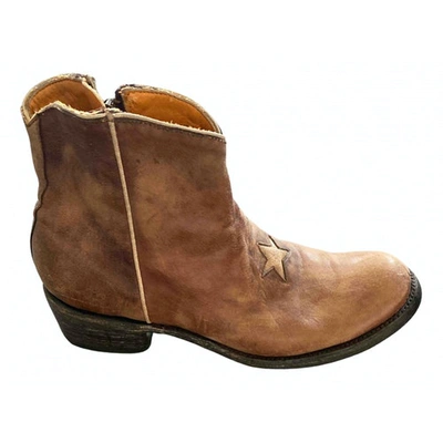 Pre-owned Mexicana Leather Ankle Boots In Brown