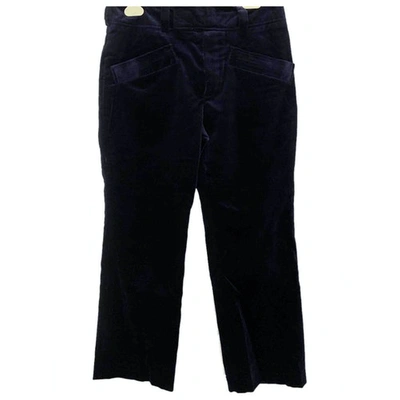 Pre-owned Chloé Velvet Straight Pants In Blue