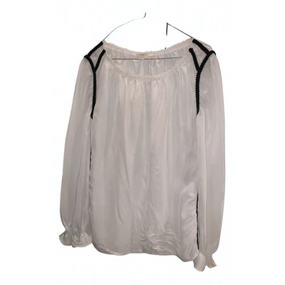 Pre-owned Maje Silk Blouse In White