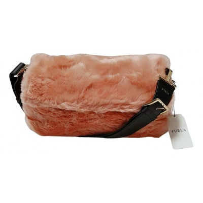 Pre-owned Furla Faux Fur Handbag In Pink