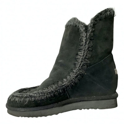 Pre-owned Mou Ankle Boots In Anthracite