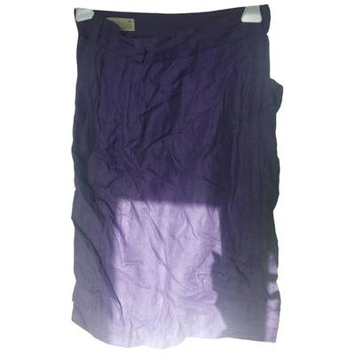 Pre-owned Versace Linen Mid-length Skirt In Purple