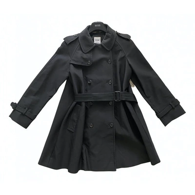Pre-owned Moschino Black Cotton Trench Coat