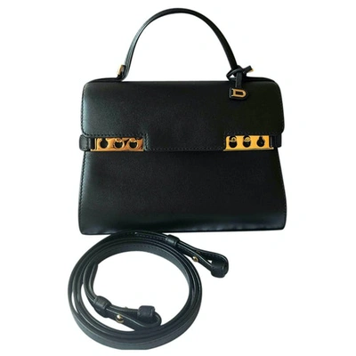 Pre-owned Delvaux Tempête Leather Handbag In Black