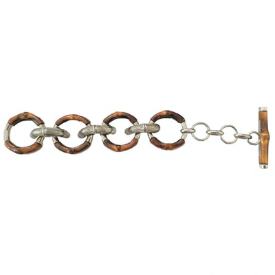 Pre-owned Gucci Bamboo Silver Bracelet In Brown