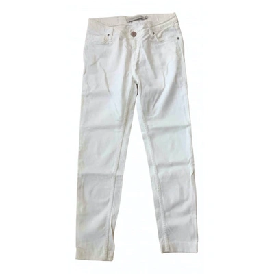Pre-owned Victoria Beckham Trousers In White