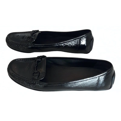 Pre-owned Gucci Black Patent Leather Flats