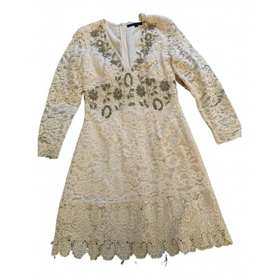 Pre-owned French Connection Lace Mini Dress In White