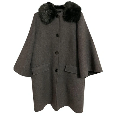 Pre-owned Steffen Schraut Wool Peacoat In Anthracite