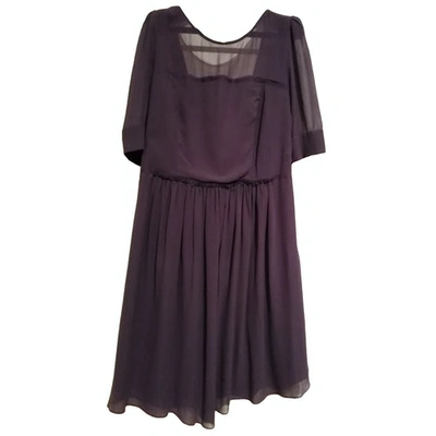 Pre-owned Ba&sh Silk Mid-length Dress In Purple