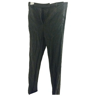 Pre-owned Prada Wool Straight Pants In Green