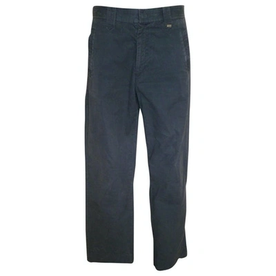 Pre-owned Versace Trousers In Blue
