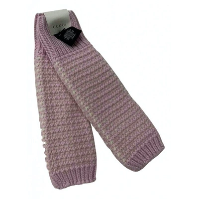 Pre-owned Gucci Pink Wool Gloves