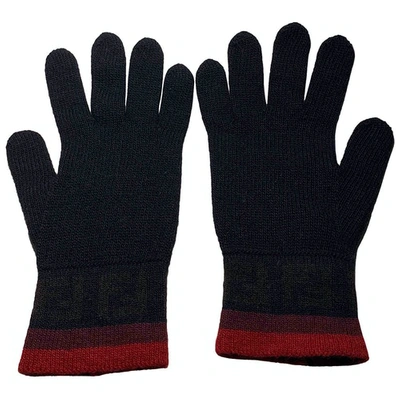 Pre-owned Fendi Wool Gloves In Black