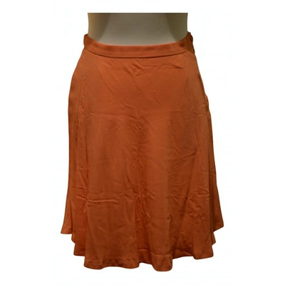 Pre-owned Mauro Grifoni Silk Mid-length Skirt In Orange
