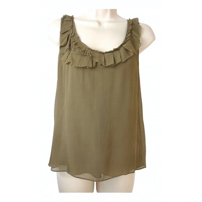 Pre-owned Burberry Silk Camisole In Khaki
