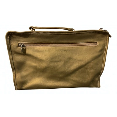 Pre-owned Emporio Armani Leather Handbag In Gold