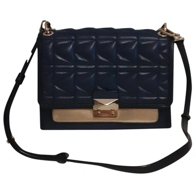 Pre-owned Karl Lagerfeld Leather Crossbody Bag In Blue