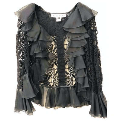 Pre-owned Elie Saab Lace Blouse In Black