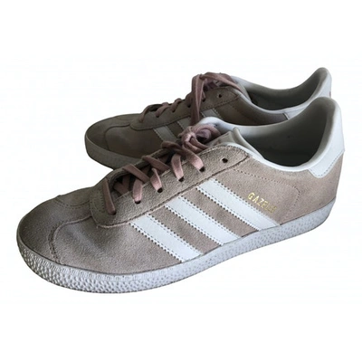 Pre-owned Adidas Originals Gazelle Leather Trainers In Pink