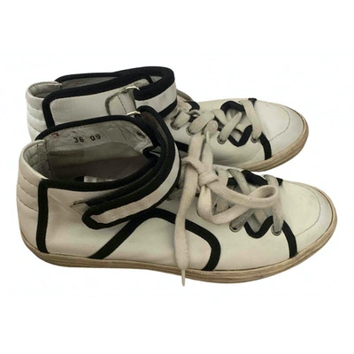 Pre-owned Pierre Hardy Leather Trainers In White