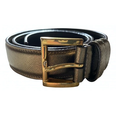 Pre-owned Prada Gold Leather Belt