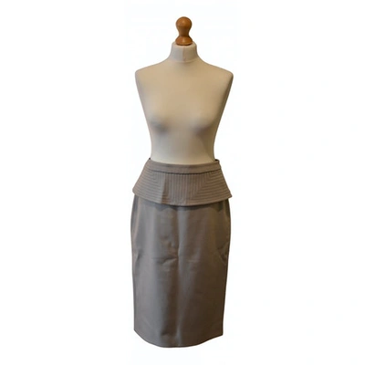Pre-owned Hobbs Wool Mid-length Skirt In Grey