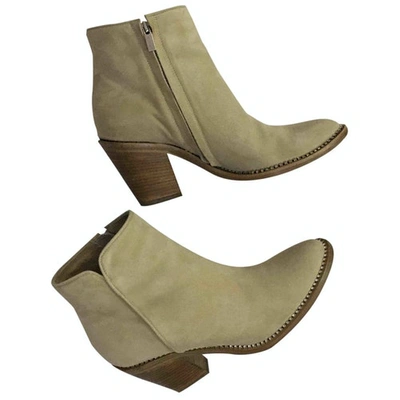 Pre-owned Le Silla Western Boots In Beige