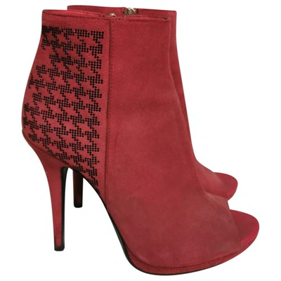Pre-owned Patrizia Pepe Open Toe Boots In Red