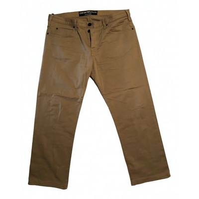 Pre-owned Emporio Armani Trousers In Camel