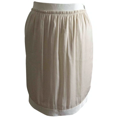 Pre-owned Lanvin Mini Skirt In Ecru