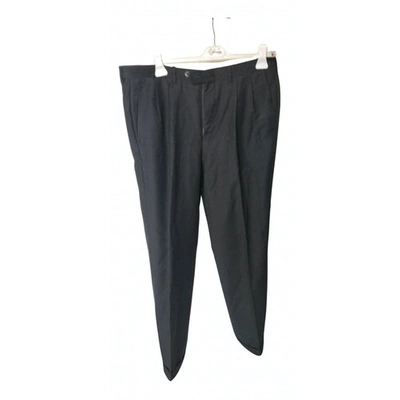 Pre-owned Ermenegildo Zegna Wool Trousers In Anthracite